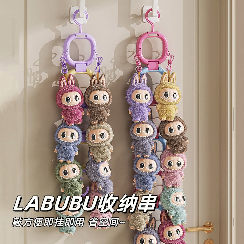 Labubu Plush Doll Storage Wall Hook – 6-Layer Plastic Display Stand for Bedroom - Image 2